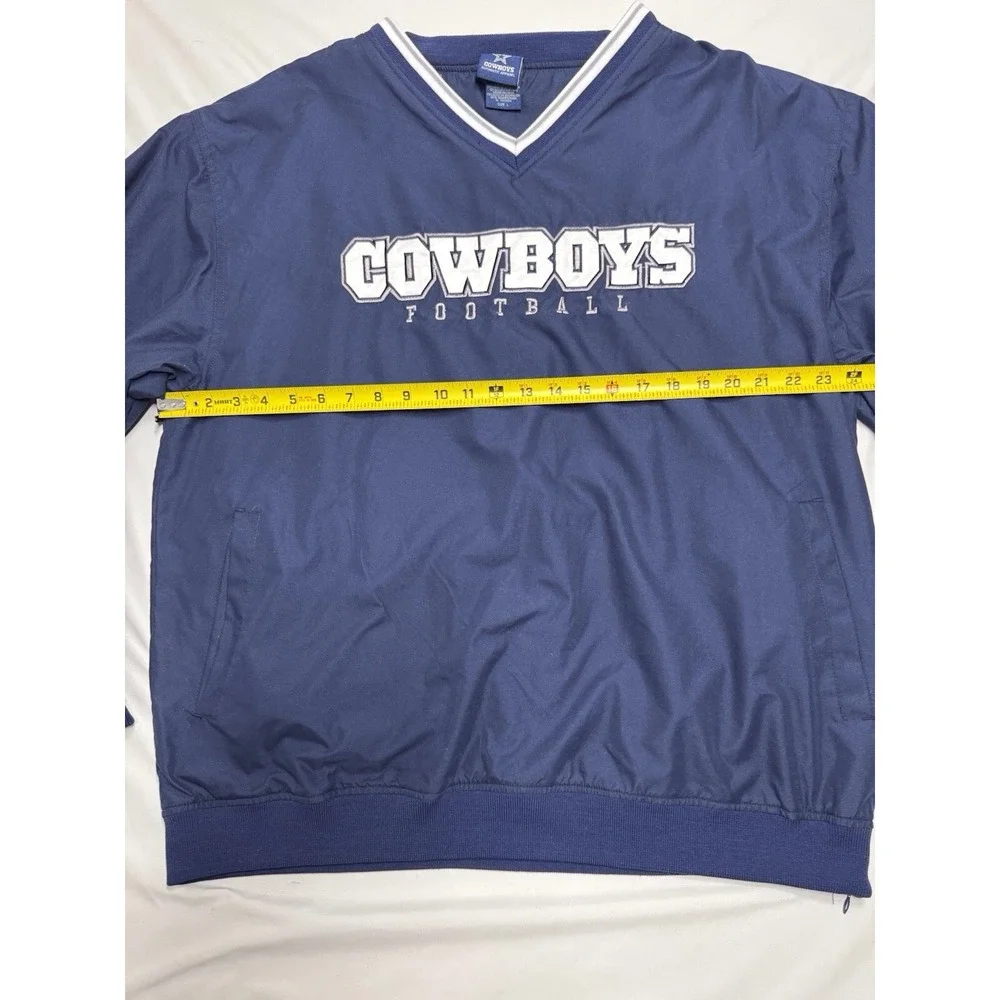 Dallas Cowboys Jacket Blue V Neck Pullover Apparel‎ Football Men's Size Large